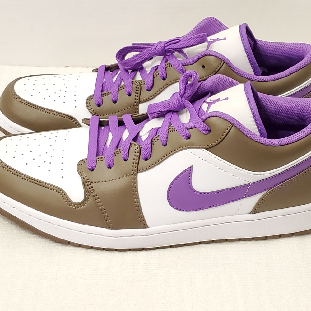 Nike Air Jordan 1 Low Top Palomino Purple Mocha Men’s Sneakers Size 15